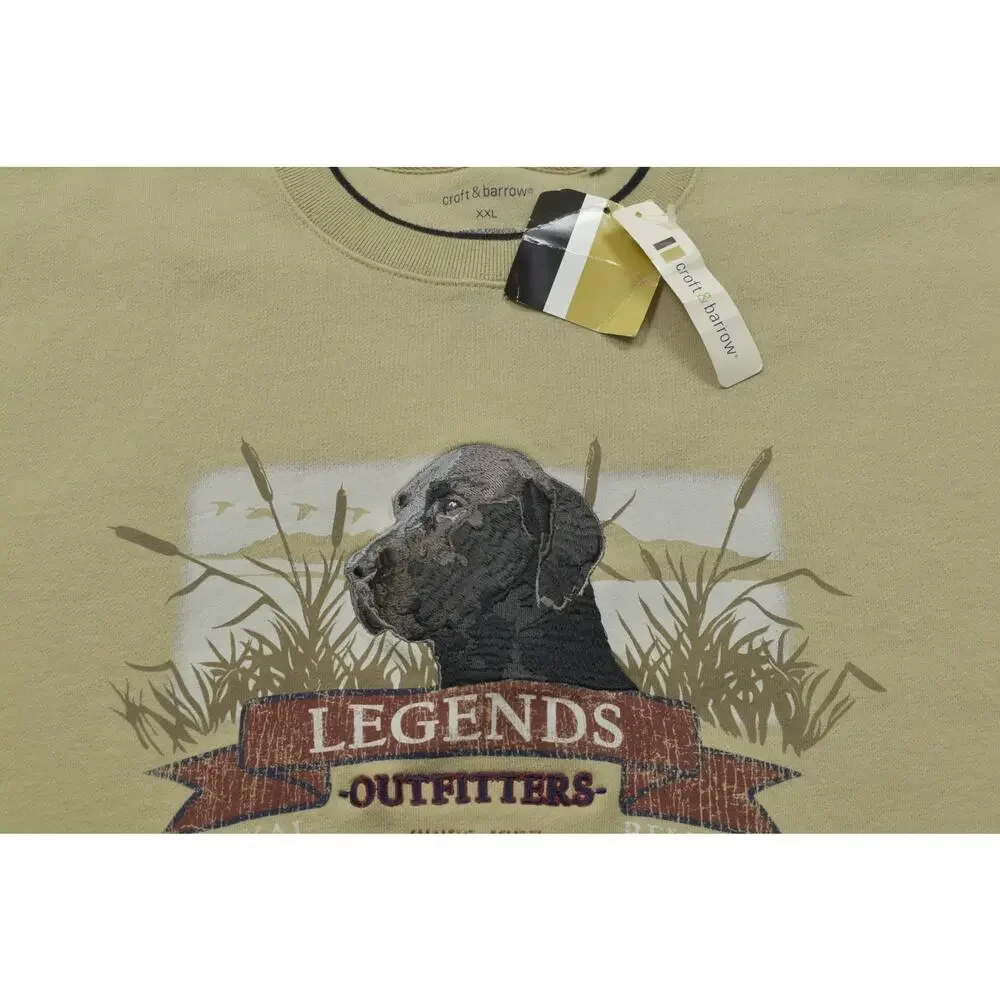 Croft & Barrow XXL Legends Outfitters Tan Embroidered Lab Dog Fleece Sweatshirt - Picture 4 of 8